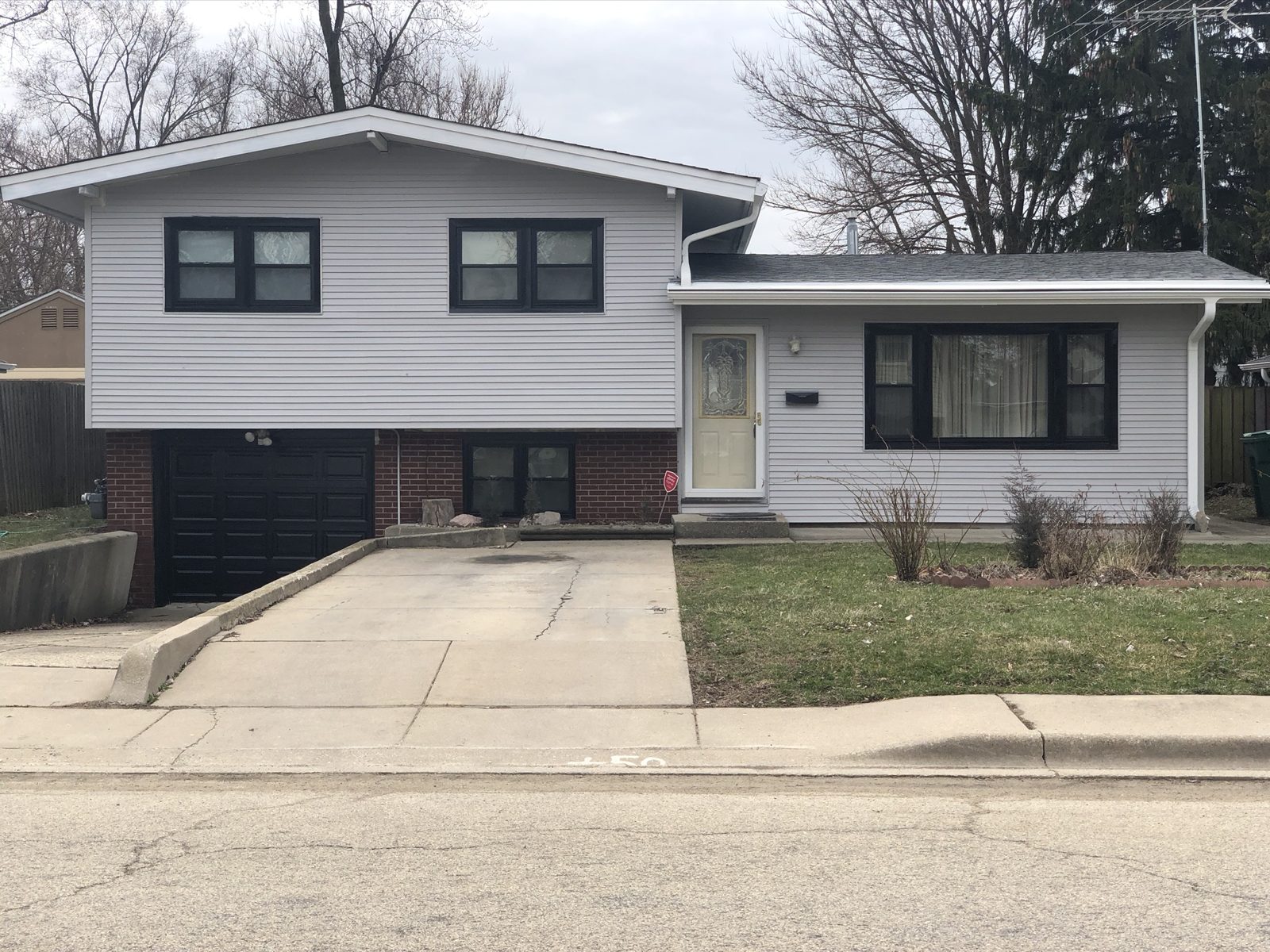 Split-level home in Joliet, Illinois, photographed from the street